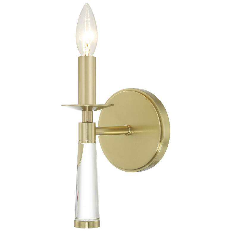 Image 2 Crystorama Baxter 15" High Aged Brass Wall Sconce more views
