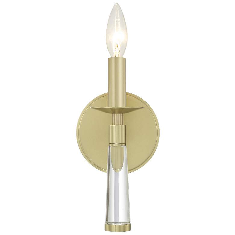 Image 3 Crystorama Baxter 15" High Aged Brass Wall Sconce more views