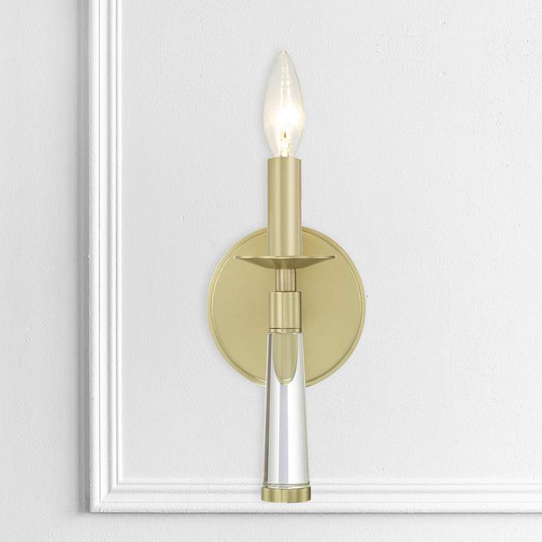 Image 6 Crystorama Baxter 15" High Aged Brass Wall Sconce more views