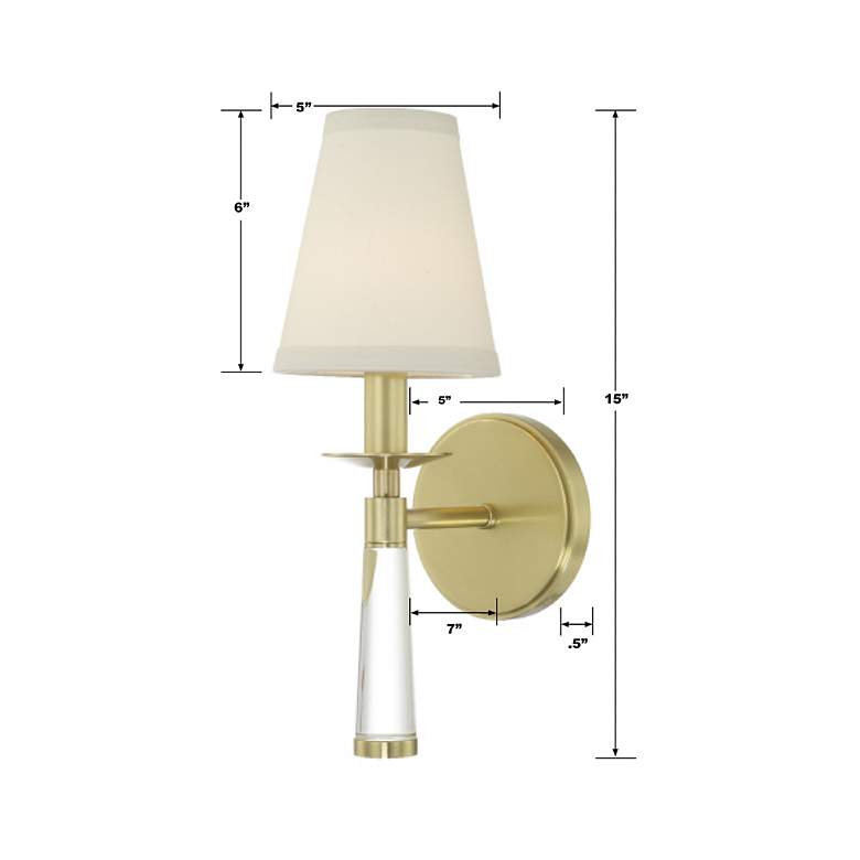 Image 7 Crystorama Baxter 15" High Aged Brass Wall Sconce more views