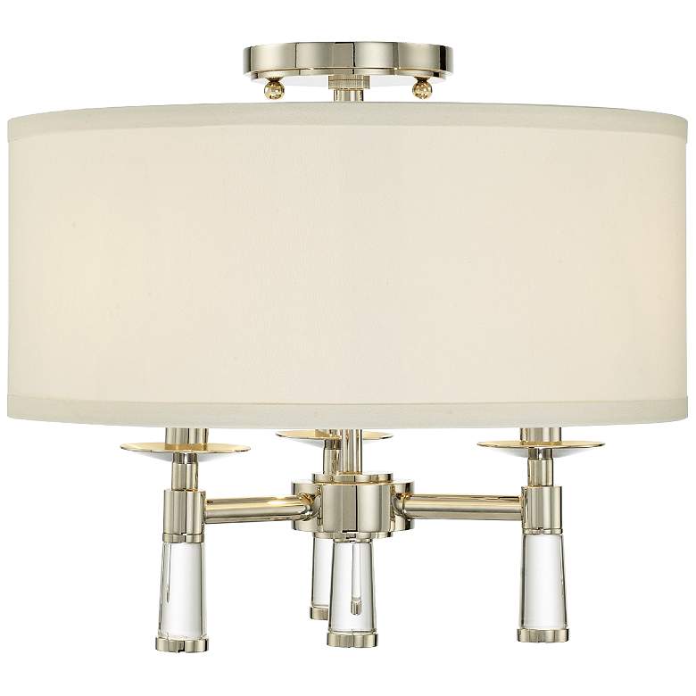 Image 1 Crystorama Baxter 16 inch Wide Polished Nickel Ceiling Light