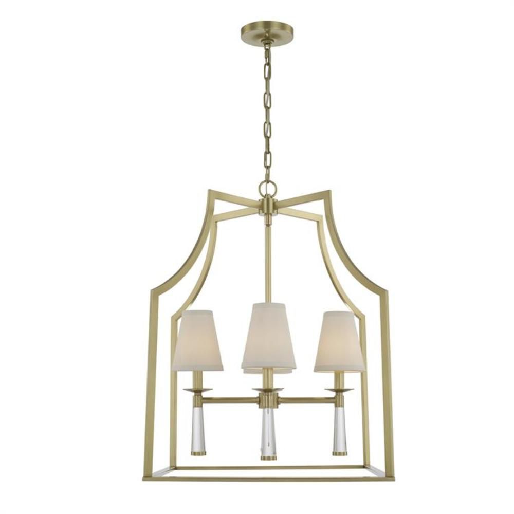 Image 3 Crystorama Baxter 22" Wide Aged Brass 4-Light Chandelier more views