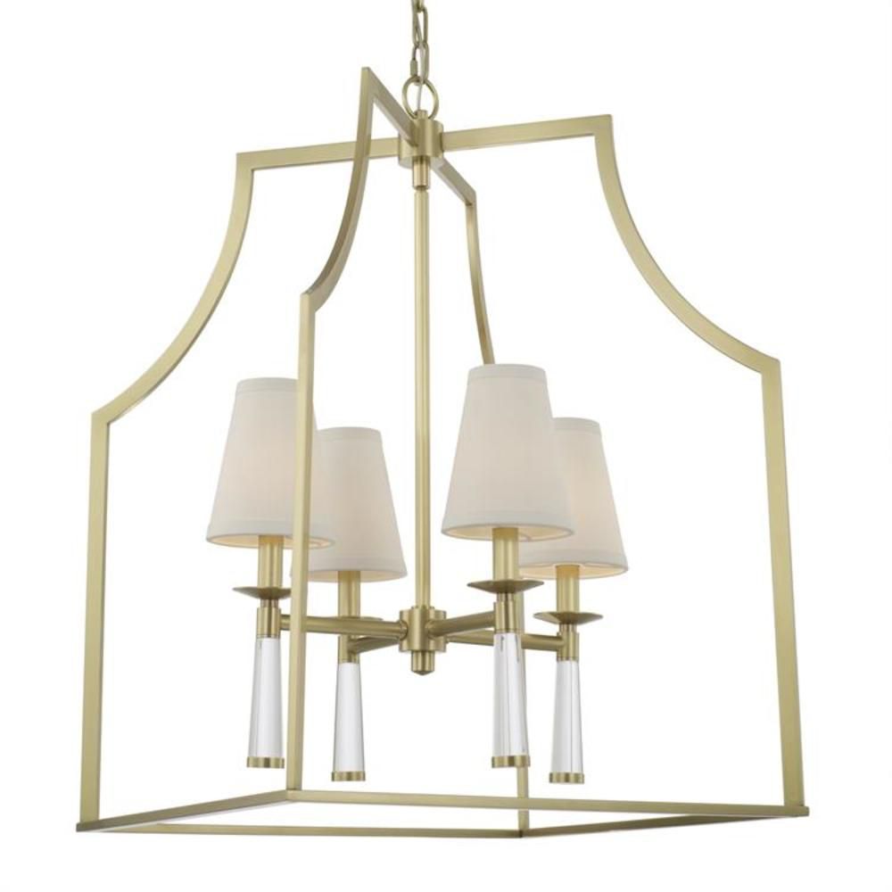 Image 4 Crystorama Baxter 22" Wide Aged Brass 4-Light Chandelier more views