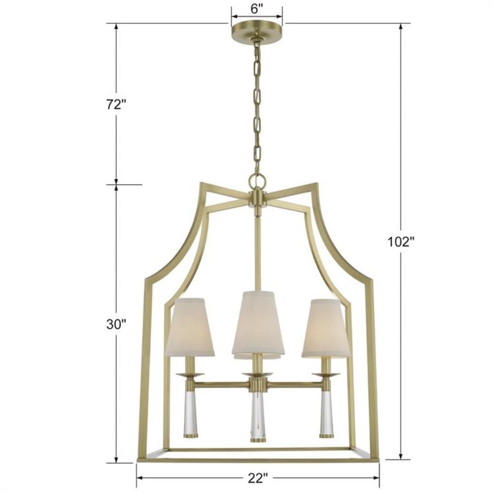 Image 7 Crystorama Baxter 22" Wide Aged Brass 4-Light Chandelier more views