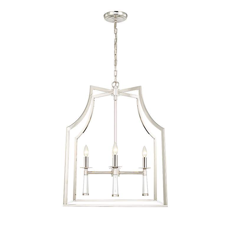 Image 3 Crystorama Baxter 30" Wide Polished Nickel 4-Light Pendant more views