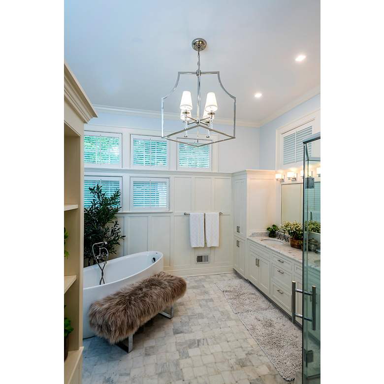 Image 7 Crystorama Baxter 30" Wide Polished Nickel 4-Light Pendant more views