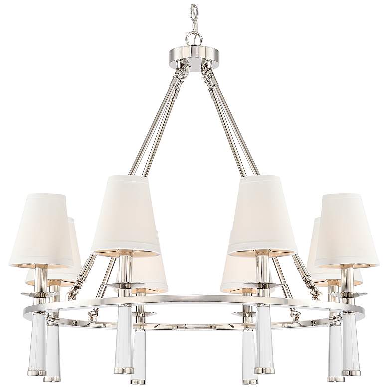 Image 2 Crystorama Baxter 31 1/2 inch Wide Nickel 8-Light Chandelier