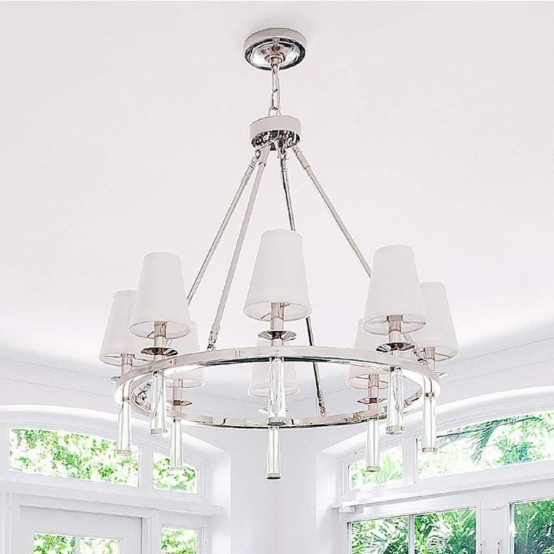 Image 1 Crystorama Baxter 31 1/2 inch Wide Nickel 8-Light Chandelier