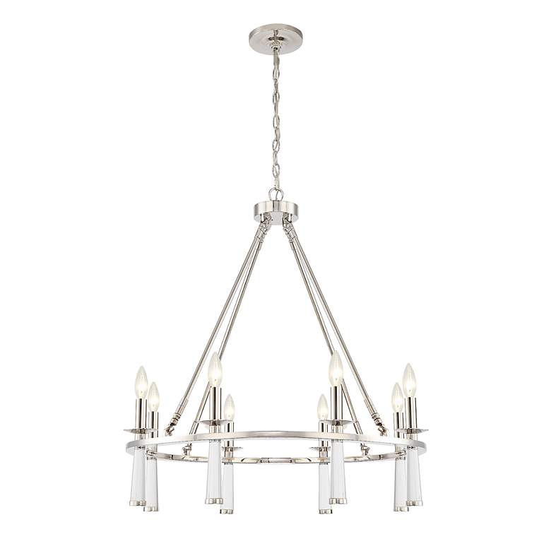 Image 3 Crystorama Baxter 31 1/2" Wide Nickel 8-Light Chandelier more views