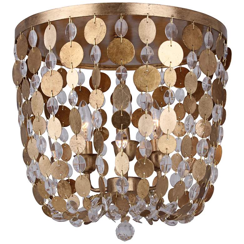 Image 1 Crystorama Bella 14 1/4" Wide Antique Gold Ceiling Light