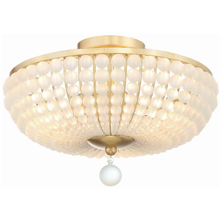 Image 2 Crystorama Bella 15 3/4"W Antique Gold 3-Light Ceiling Light