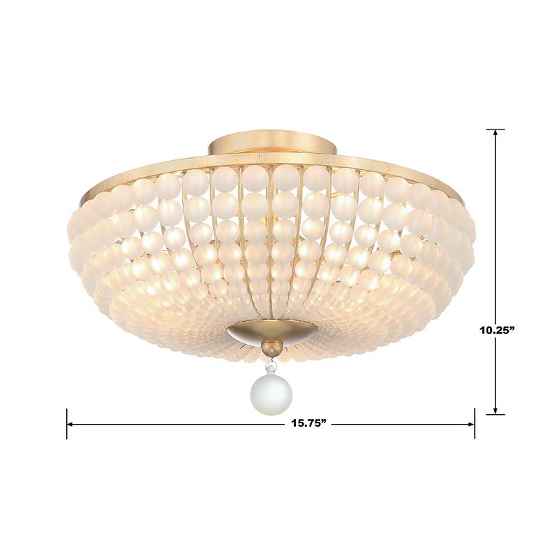 Image 7 Crystorama Bella 15 3/4"W Antique Gold 3-Light Ceiling Light more views