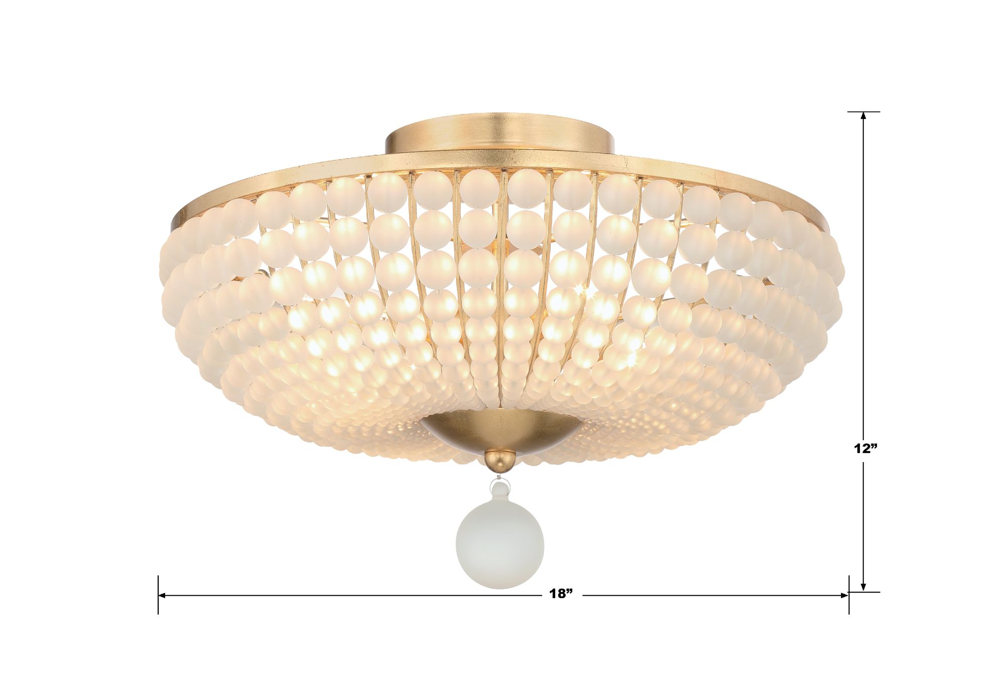 Image 6 Crystorama Bella 18'' Antique Gold Semi Flush Mount more views