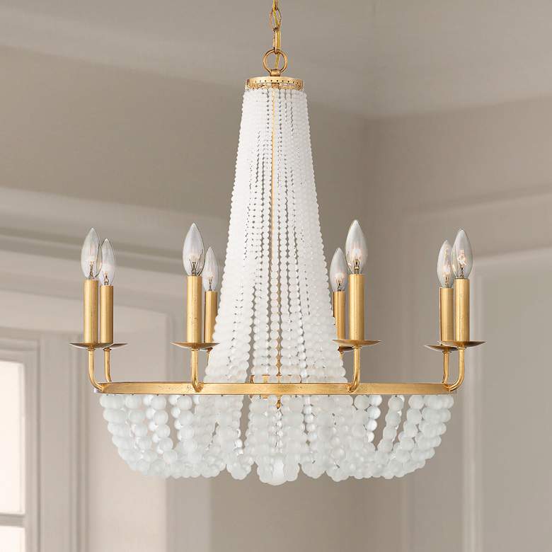 Image 1 Crystorama Bella 26" Wide Antique Gold 8-Light Chandelier
