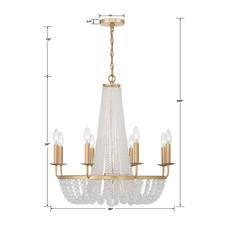 Image 7 Crystorama Bella 26" Wide Antique Gold 8-Light Chandelier more views