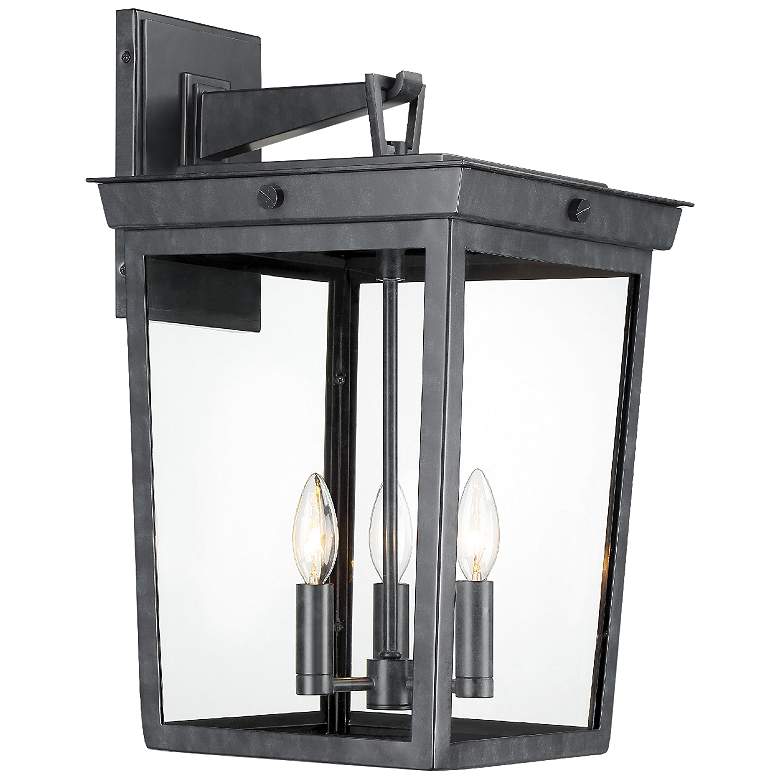 Image 1 Crystorama Belmont 20 inch High Graphite 3-Light Outdoor Wall Light