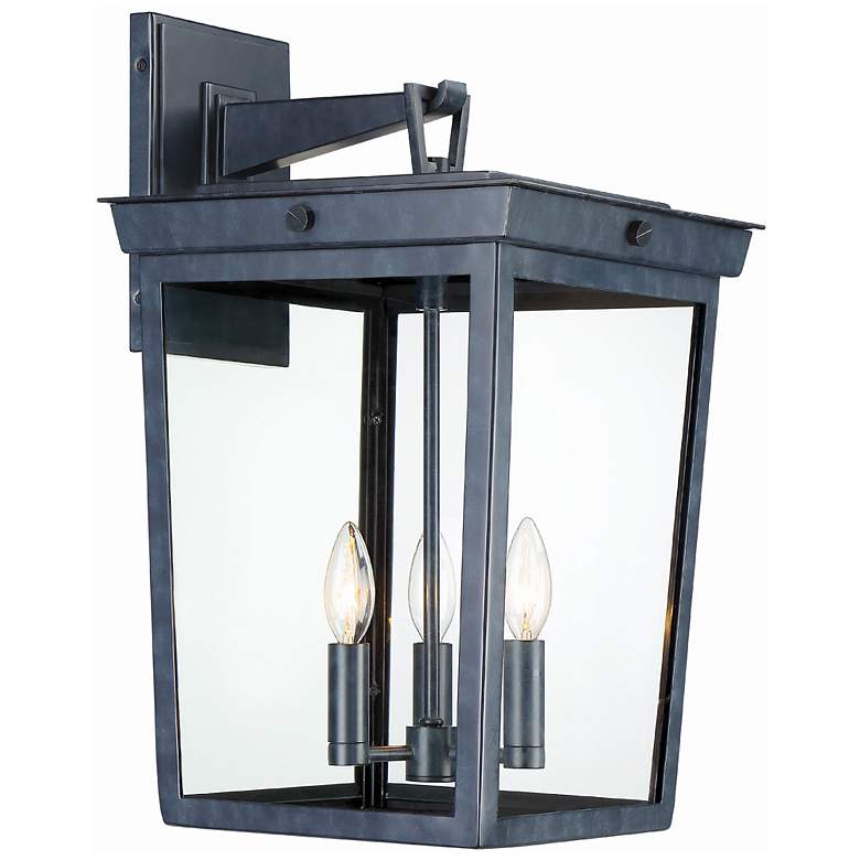 Image 1 Crystorama Belmont 20 inch High Graphite 3-Light Outdoor Wall Light