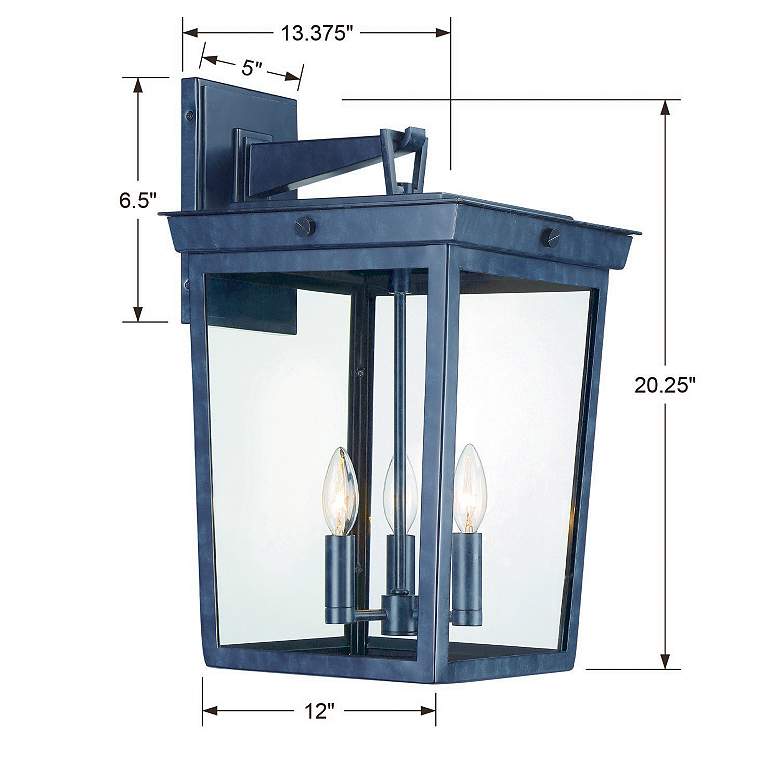 Image 6 Crystorama Belmont 20" High Graphite 3-Light Outdoor Wall Light more views
