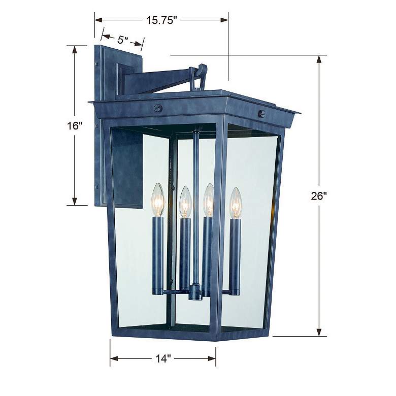 Image 4 Crystorama Belmont 26"H Graphite 4-Light Outdoor Wall Light more views