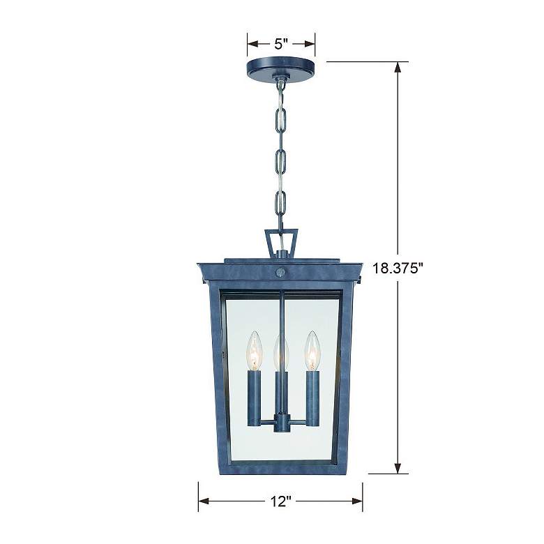 Image 5 Crystorama Belmont Graphite 3-Light Outdoor Hanging Light more views