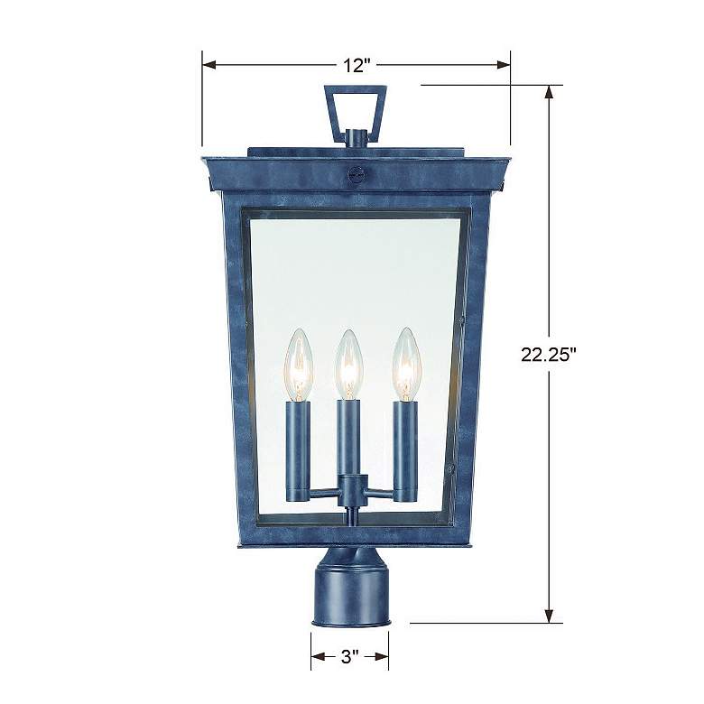 Image 5 Crystorama Belmont Graphite 3-Light Outdoor Post Light more views