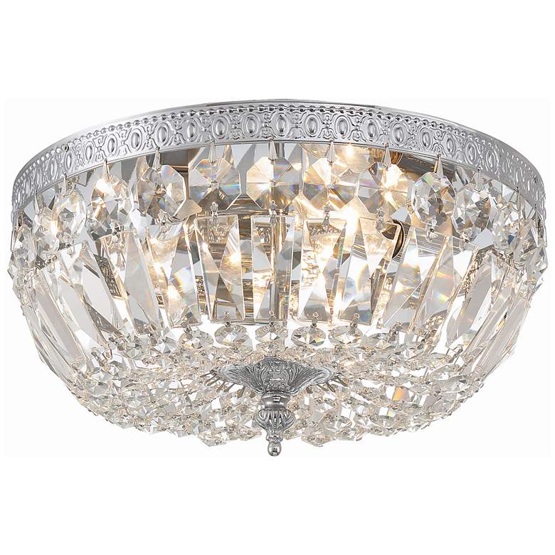 Image 1 Crystorama Big Basket 12" Wide Chrome and Crystal Ceiling Light