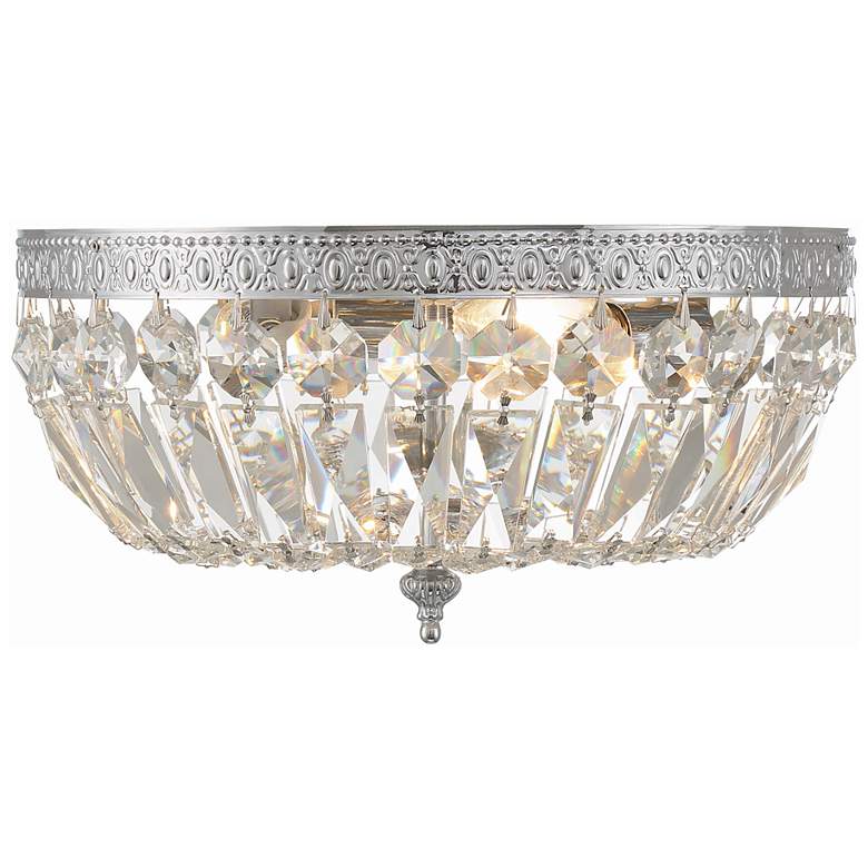 Image 3 Crystorama Big Basket 12" Wide Chrome and Crystal Ceiling Light more views