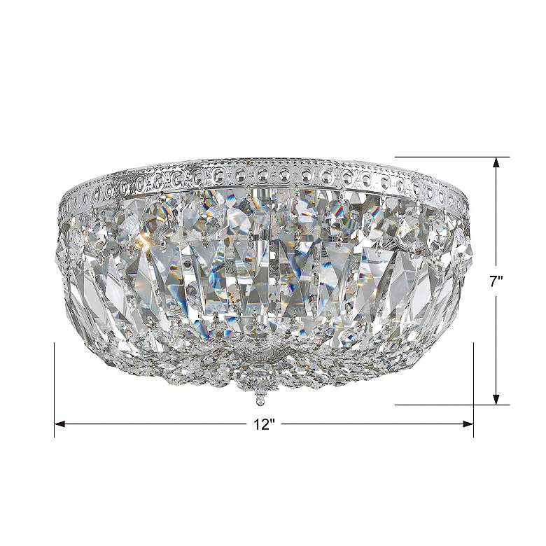 Image 5 Crystorama Big Basket 12" Wide Chrome and Crystal Ceiling Light more views