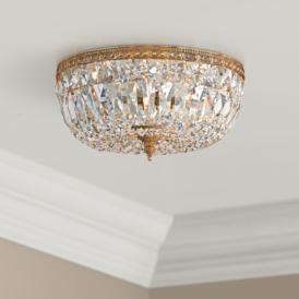 Crystorama Big Basket Crystal 12"W Brass Ceiling Light Crystorama Big Basket Crystal 12"W Brass Ceiling Light