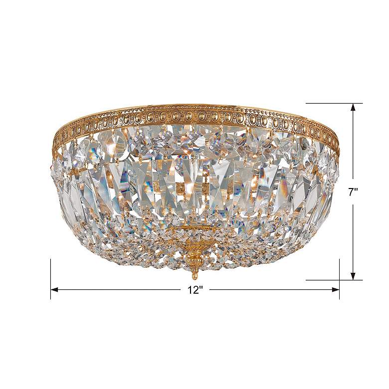 Image 7 Crystorama Big Basket Crystal 12"W Brass Ceiling Light more views