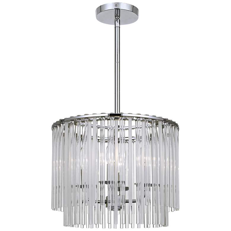 Image 1 Crystorama Bleecker 16"W Chrome Frost Glass Pendant Light