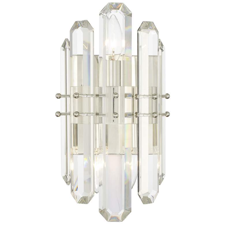 Image 1 Crystorama Bolton 13 1/2" High Polished Nickel Wall Sconce