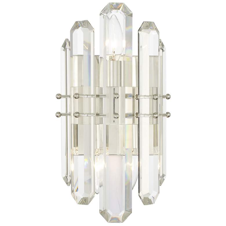 Image 1 Crystorama Bolton 13 1/2 inch High Polished Nickel Wall Sconce