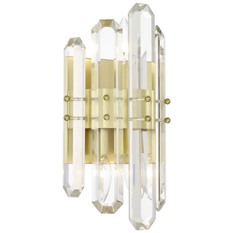 Image 2 Crystorama Bolton 13 1/2 inchH Aged Brass Crystal Wall Sconce more views