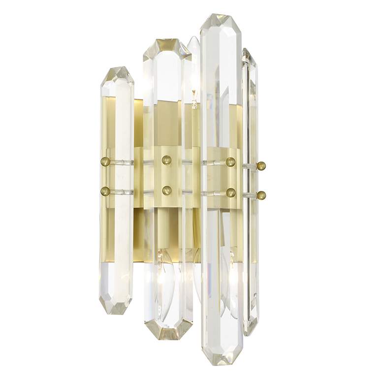 Image 2 Crystorama Bolton 13 1/2 inchH Aged Brass Crystal Wall Sconce more views