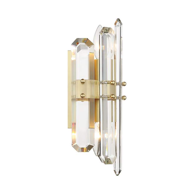 Image 3 Crystorama Bolton 13 1/2"H Aged Brass Crystal Wall Sconce more views