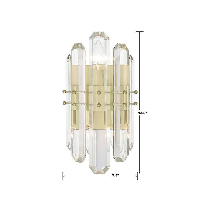Image 5 Crystorama Bolton 13 1/2"H Aged Brass Crystal Wall Sconce more views
