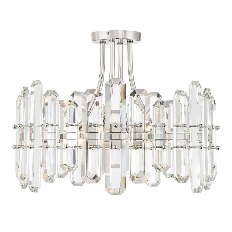 Image 2 Crystorama Bolton 20.8" Wide 4-Light Nickel and Crystal Ceiling Light more views