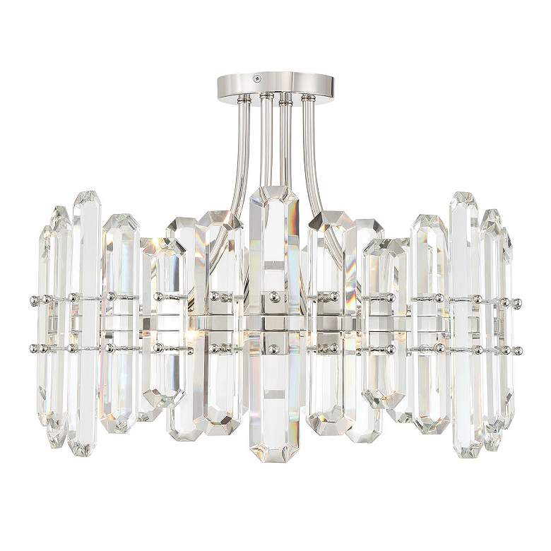 Image 2 Crystorama Bolton 20.8 inch Wide 4-Light Nickel and Crystal Ceiling Light more views