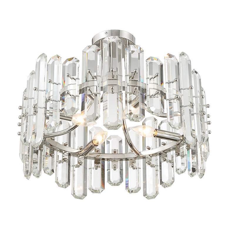 Image 3 Crystorama Bolton 20.8" Wide 4-Light Nickel and Crystal Ceiling Light more views