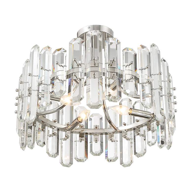 Image 3 Crystorama Bolton 20.8 inch Wide 4-Light Nickel and Crystal Ceiling Light more views