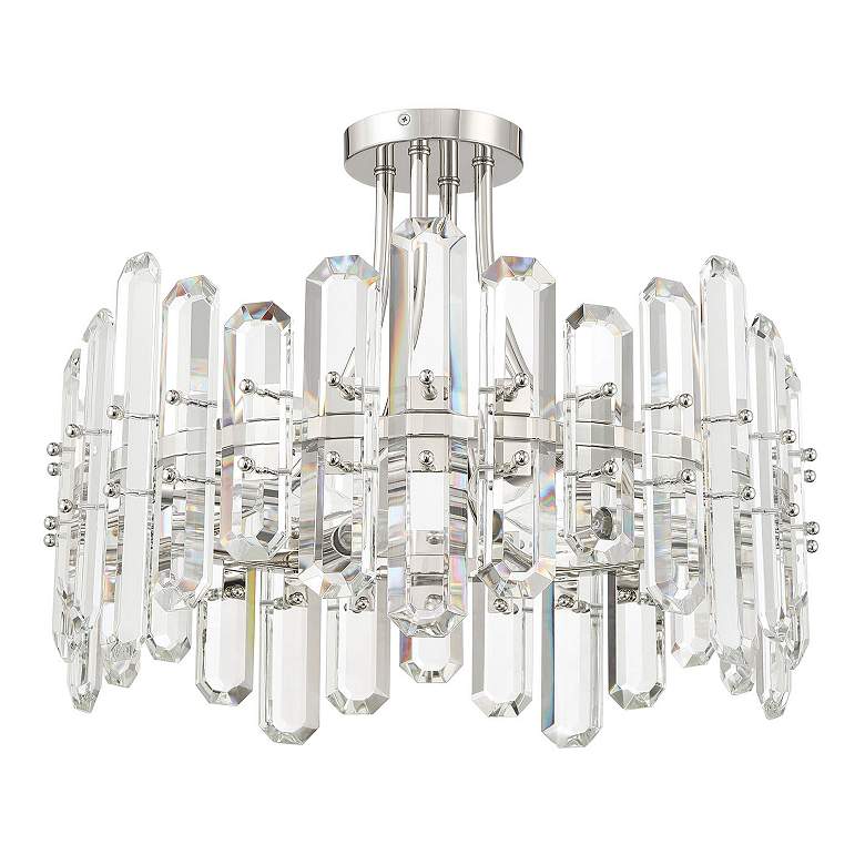 Image 4 Crystorama Bolton 20.8" Wide 4-Light Nickel and Crystal Ceiling Light more views