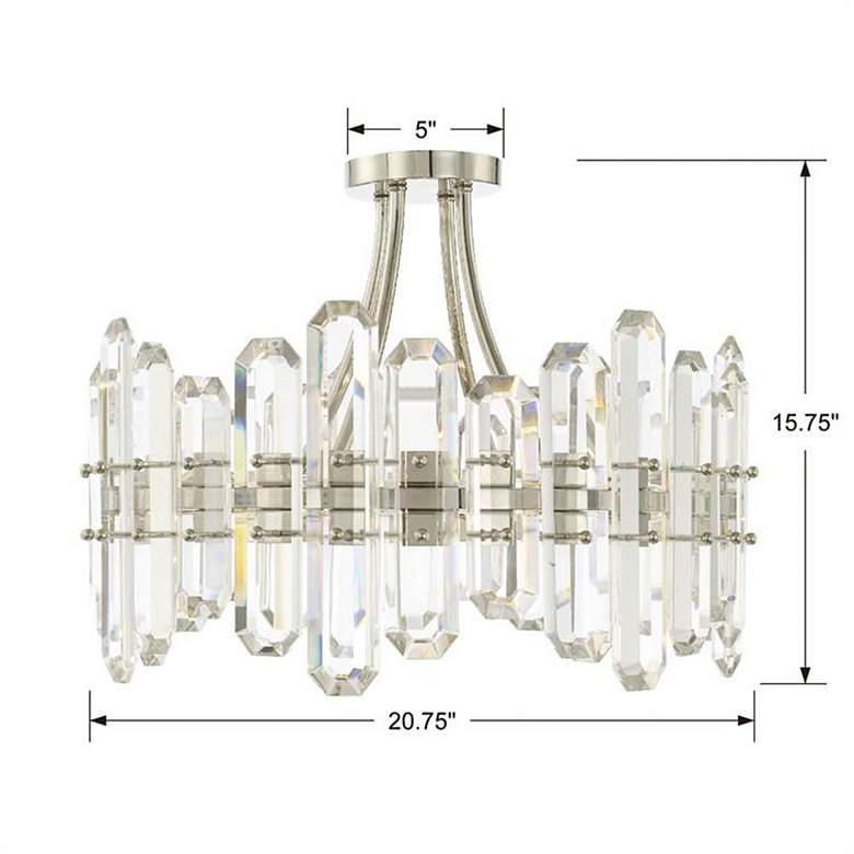 Image 5 Crystorama Bolton 20.8 inch Wide 4-Light Nickel and Crystal Ceiling Light more views