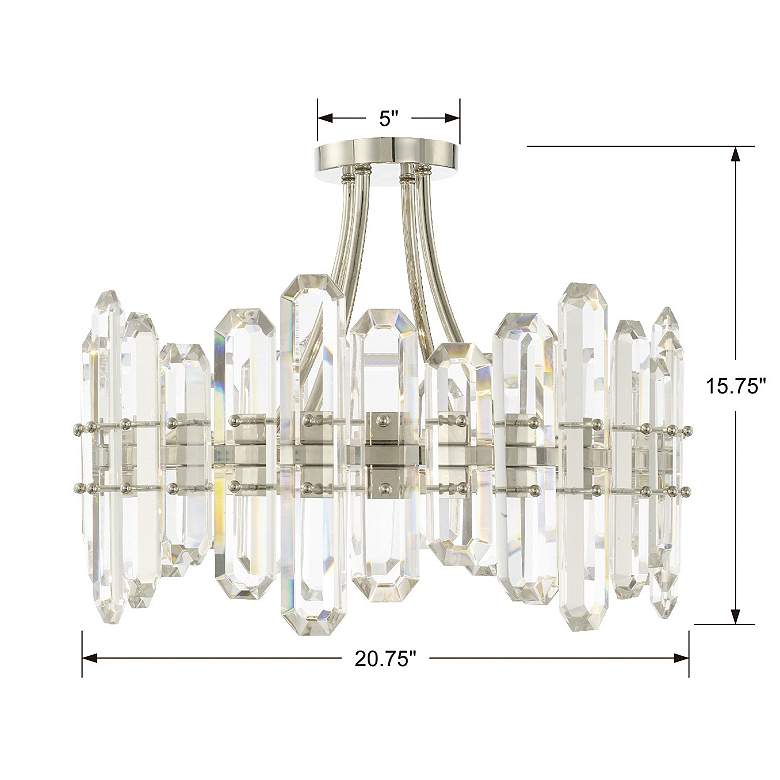 Image 5 Crystorama Bolton 20.8" Wide 4-Light Nickel and Crystal Ceiling Light more views