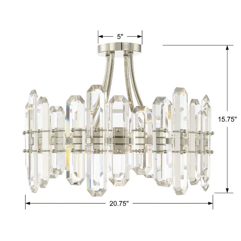 Image 5 Crystorama Bolton 20.8 inch Wide 4-Light Nickel and Crystal Ceiling Light more views