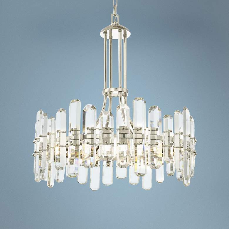 Image 1 Crystorama Bolton 24 3/4 inch Wide Polished Nickel Crystal Chandelier