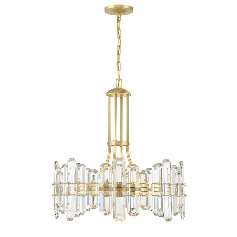 Image 3 Crystorama Bolton 24 3/4"W Aged Brass and Crystal Chandelier more views