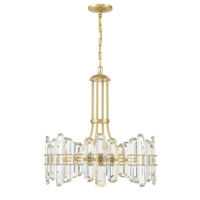 Image 3 Crystorama Bolton 24 3/4 inchW Aged Brass and Crystal Chandelier more views