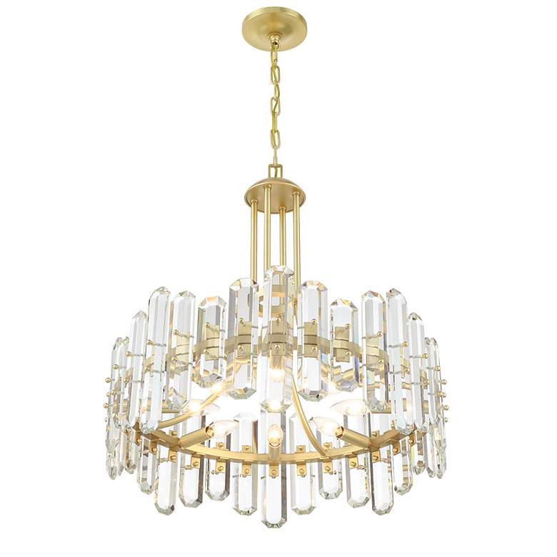 Image 4 Crystorama Bolton 24 3/4"W Aged Brass and Crystal Chandelier more views