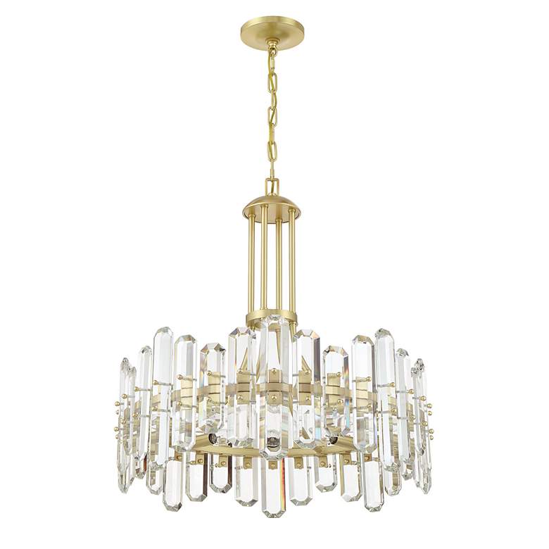 Image 5 Crystorama Bolton 24 3/4"W Aged Brass and Crystal Chandelier more views